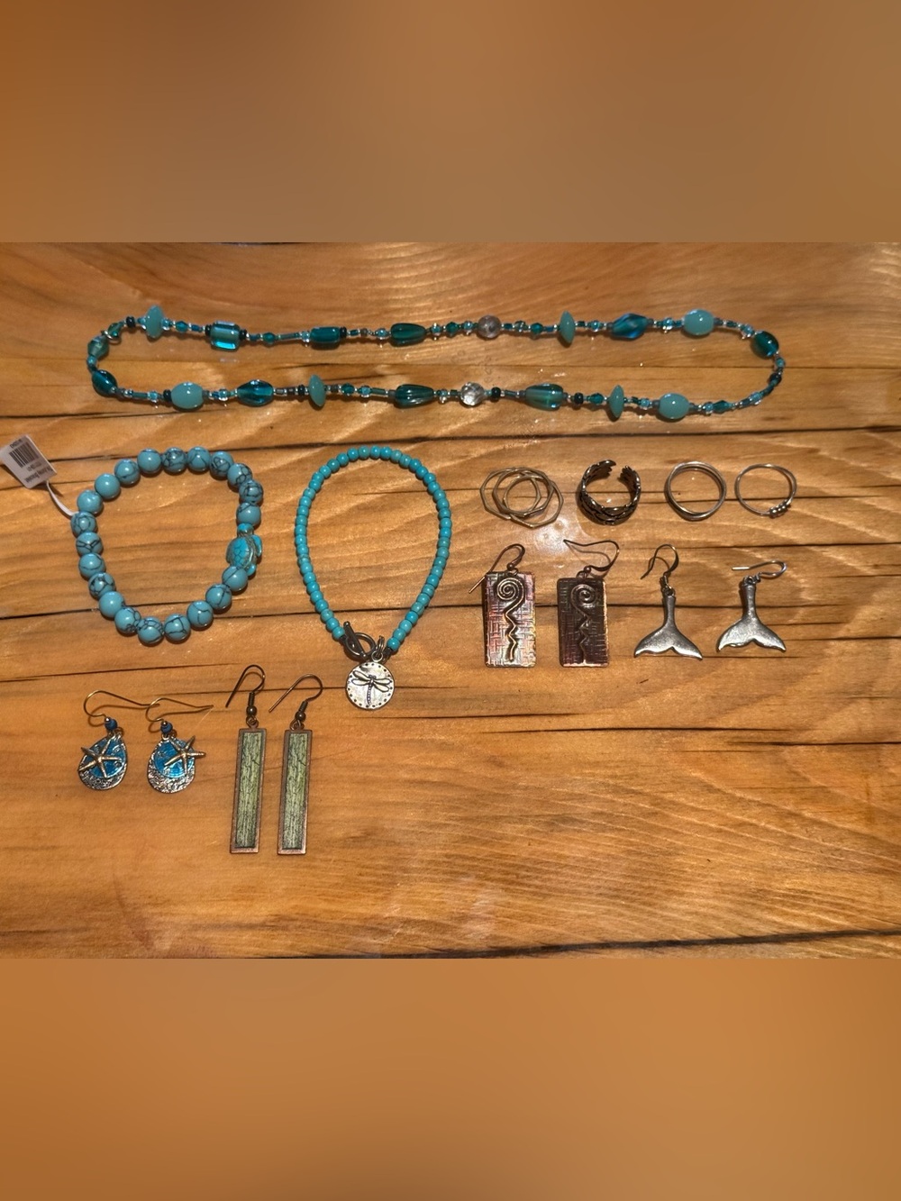 Jewelry Lot! Bead Bracelets, Stack Rings, Earrings. Silver Jewelry, Turquoise